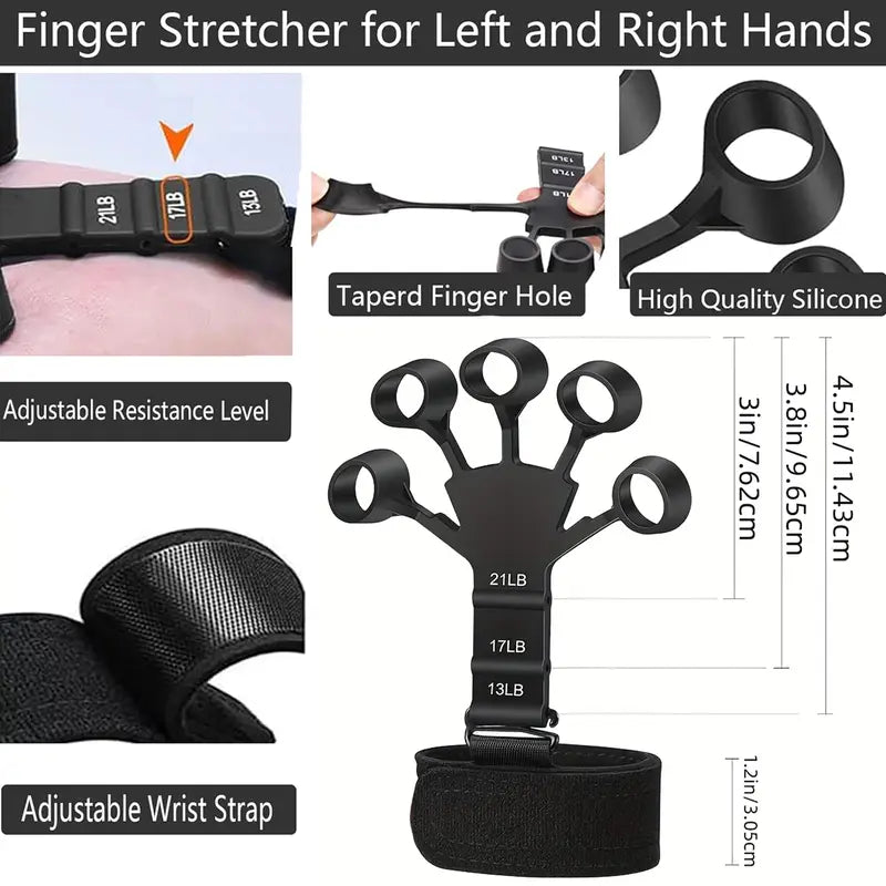 5-Piece Silicone Hand Grip Strengthener Kit, Adjustable 10-132 Lbs Forearm Trainer for Men & Women, 17 Lbs Component, Workout/Gym/Exercise Equipment for Rehabilitation, Stress Relief, 3-Year Durability, 24/7 Customer Support